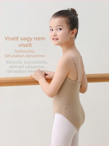 Balett gyakorló body bőrszínben, ujjatlan, egy darabból készült