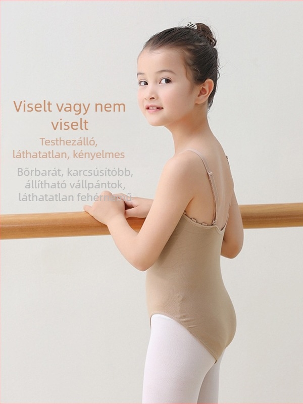 Balett gyakorló body bőrszínben, ujjatlan, egy darabból készült