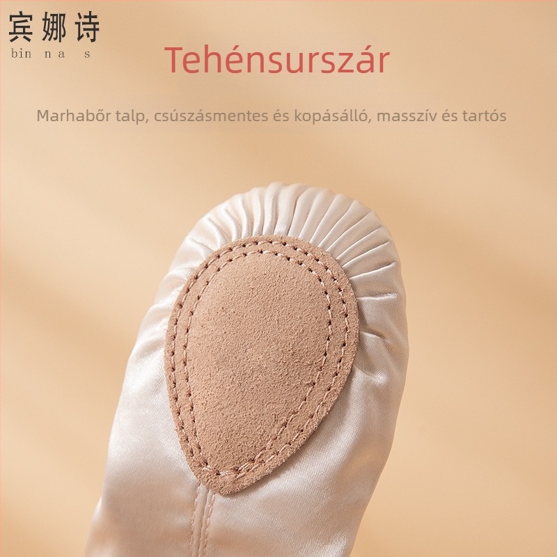 Speed Angel Gyerekeknek készült balett puha cipő, lányoknak, fűző nélkül, selyem vamp, nemzeti stílus, táncgyakorláshoz, 3–8 évesek