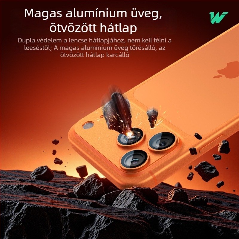Tempered üveg kameraobjektív védő iPhone 17 Pro Max és Xiaomi 17 Pro számára — teljes lefedésű, fém keret, matt felület, ujjlenyomat-mentes