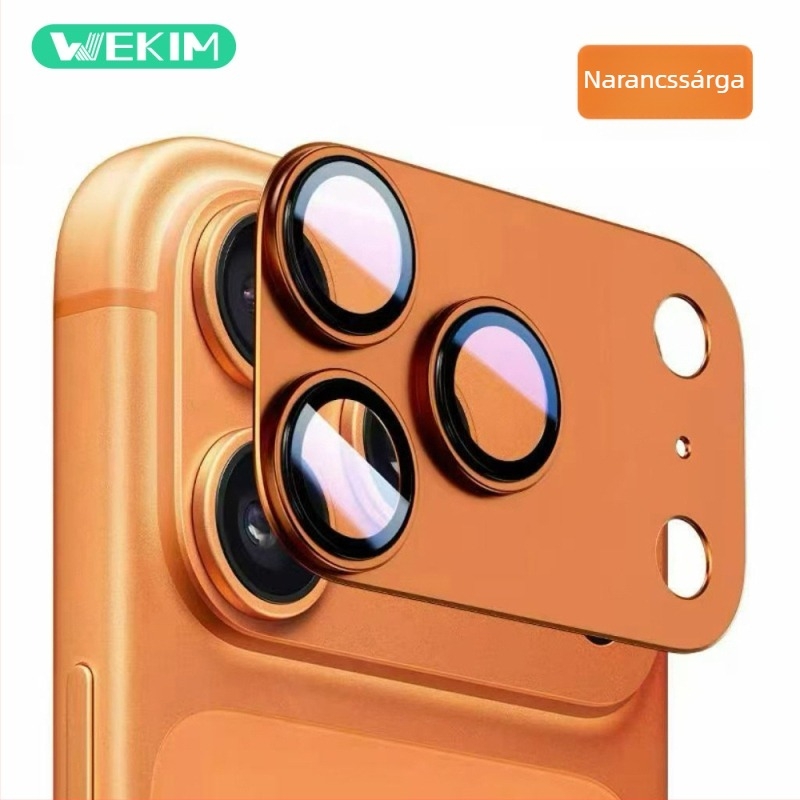 Tempered üveg kameraobjektív védő iPhone 17 Pro Max és Xiaomi 17 Pro számára — teljes lefedésű, fém keret, matt felület, ujjlenyomat-mentes