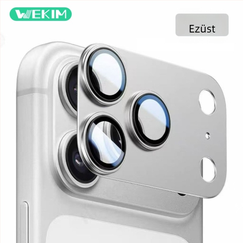 Tempered üveg kameraobjektív védő iPhone 17 Pro Max és Xiaomi 17 Pro számára — teljes lefedésű, fém keret, matt felület, ujjlenyomat-mentes