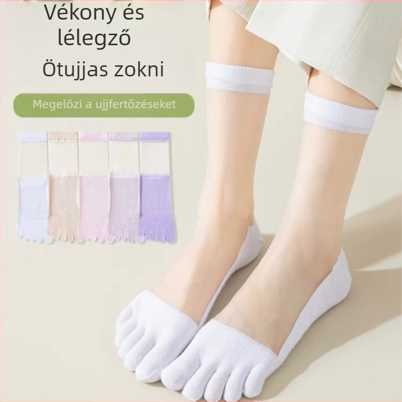Női pamut zokni ujjakhoz, nyár, nedvszívó, 70–80% pamut