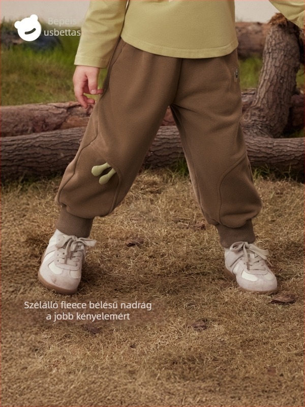 Beitaisi Gyermek nadrág fleece-béléssel, pamut-keverék anyag (85,1% pamut), középmagas derekú elasztikus övvel