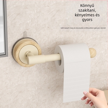 Fali WC-papír tartó vákuumos rögzítésű, rozsdamentes acélból, kör alakú, ABS felület, könnyed luxus stílus