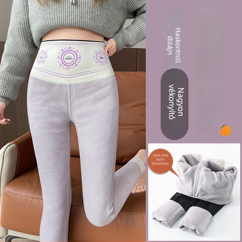 Női Shark nadrág, töltésű toll, téli fleece bélés, vastag jóga leggings, has-támasztó és csípőemelő