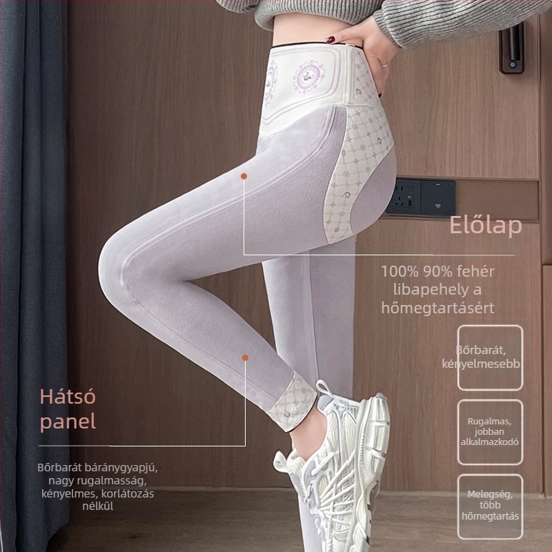 Női Shark nadrág, töltésű toll, téli fleece bélés, vastag jóga leggings, has-támasztó és csípőemelő