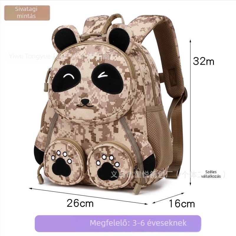Állatmintás gyerek hátizsák, Oxford anyag, légáteresztő és ultrakönnyű, légpárnás vállpántok, iskolai hátizsák 3–6 éveseknek