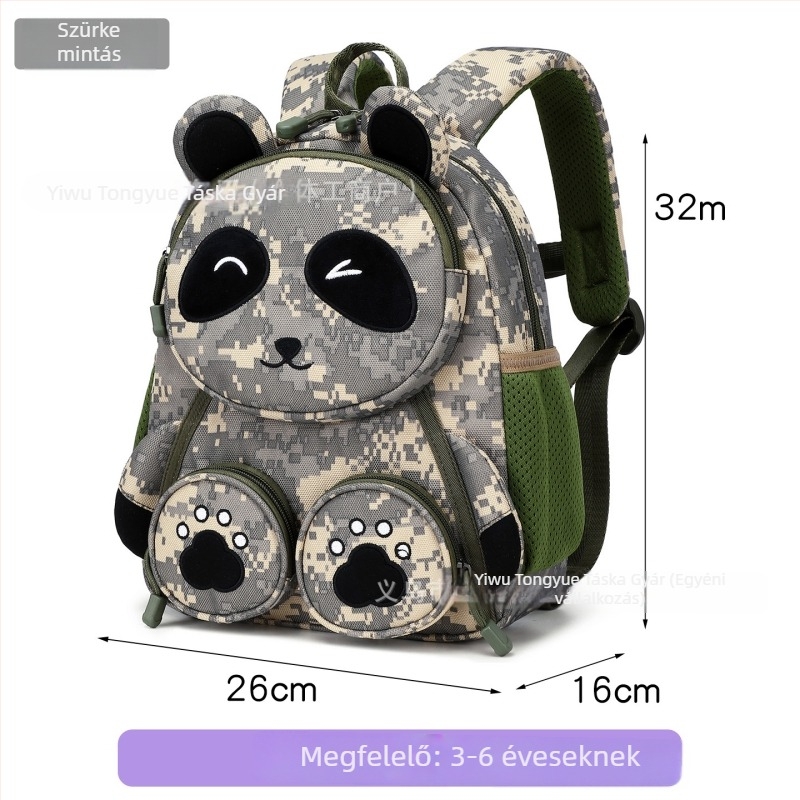 Állatmintás gyerek hátizsák, Oxford anyag, légáteresztő és ultrakönnyű, légpárnás vállpántok, iskolai hátizsák 3–6 éveseknek
