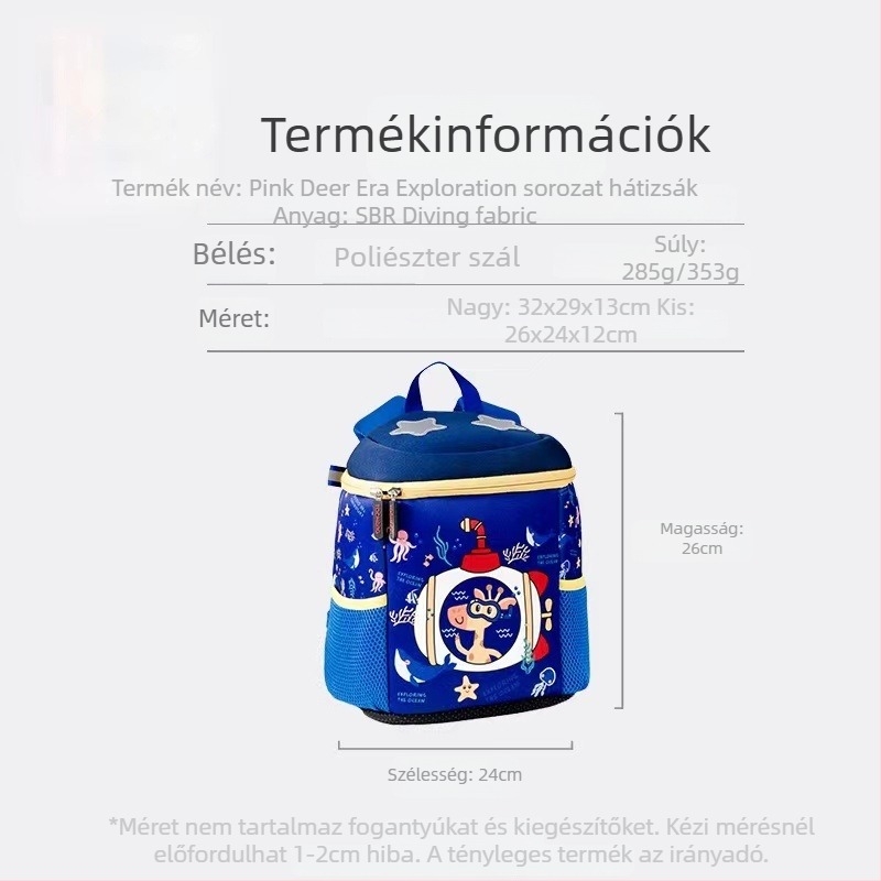 Gyerekeknek ultra-könnyű hátizsák, gerincvédelem, terheléscsökkentés, éjszakai fényvisszaverő csíkok, levegőpárnás vállpántok.