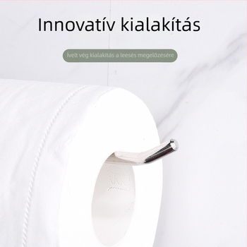 Rozsdamentes acélból készült falra szerelhető papírtörlőtartó, kör alakú, skandináv stílus