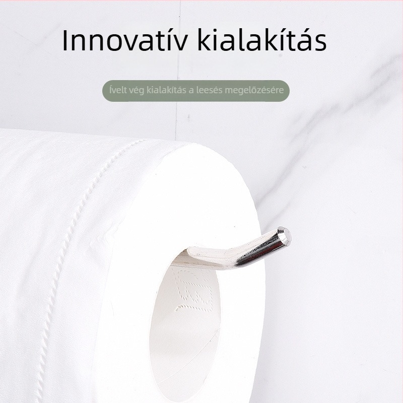 Rozsdamentes acélból készült falra szerelhető papírtörlőtartó, kör alakú, skandináv stílus