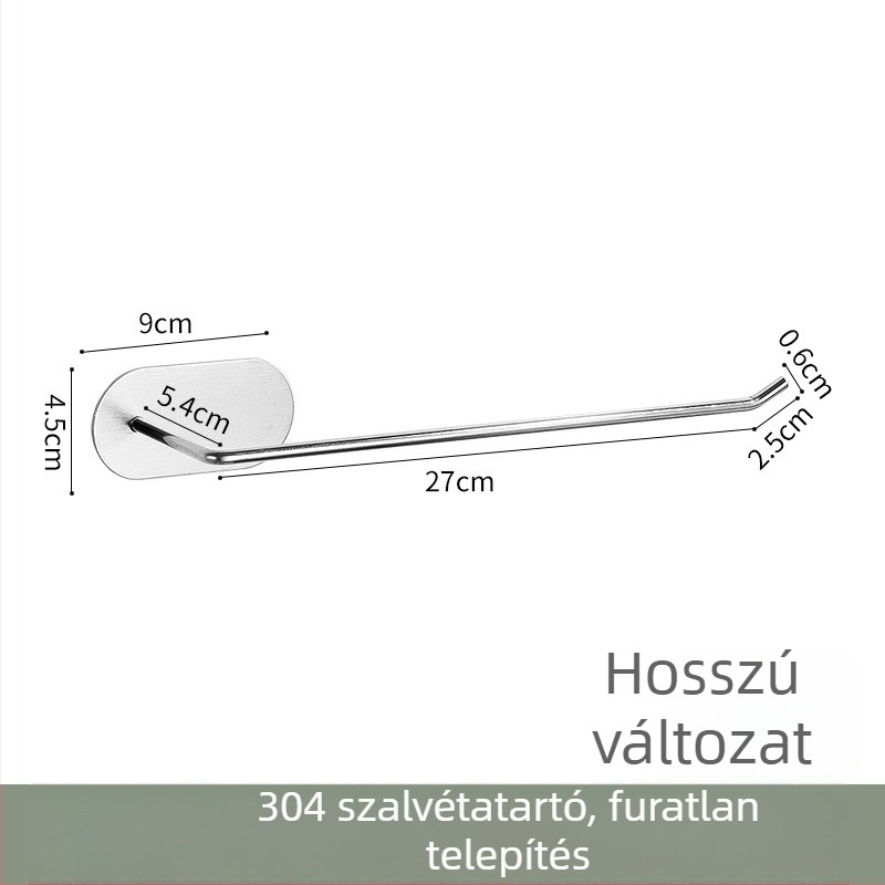 Rozsdamentes acélból készült falra szerelhető papírtörlőtartó, kör alakú, skandináv stílus