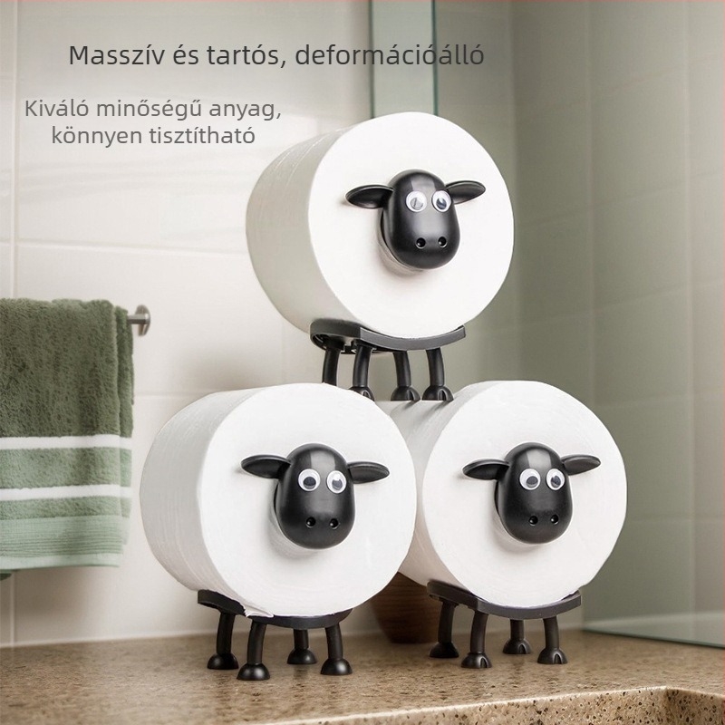 Juhos toalettpapír-tartó, műanyag, multifunkcionális, modern minimalist stílus, alkalmas tekercs papírhoz