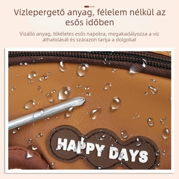 Nylon hátizsák, összecsukható, ívelt vállpántokkal, mintázat anime karikatúra, iskolai használatra