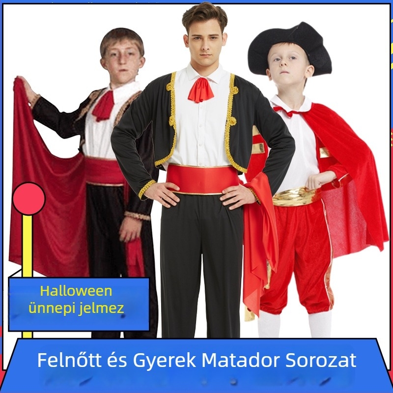 Matador jelmez színpadi előadáshoz, Spanyol bikaviadal téma, Poliészter-rost keverék, 100% poliészter, Férfi dizájn, 2024 ősz
