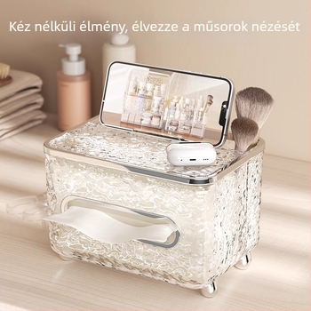 Műanyag papírzsepi tartó, többfunkciós modell, asztali felületre szerelhető, nappali és fürdőszoba számára, Ningbo eredetű