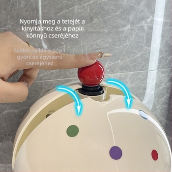 Falihoz rögzíthető toalettpapír-doboz tekercs tartóval, vízálló fürdőszobai tároló
