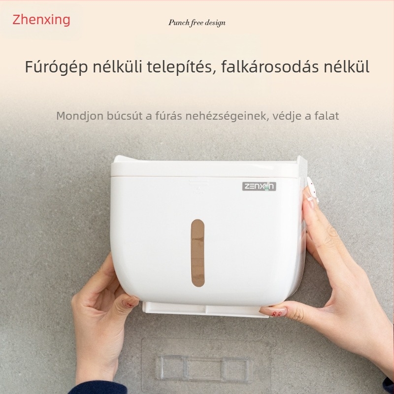 Vízálló vécépapír tartó a fürdőszobába, falra szívó rögzítéssel és telefontartóval — modell ZT2336/ZT2469
