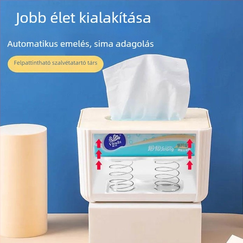 Papírtörlő tartó, modern minimál stílus, PP anyag, modell 69965, többfunkciós