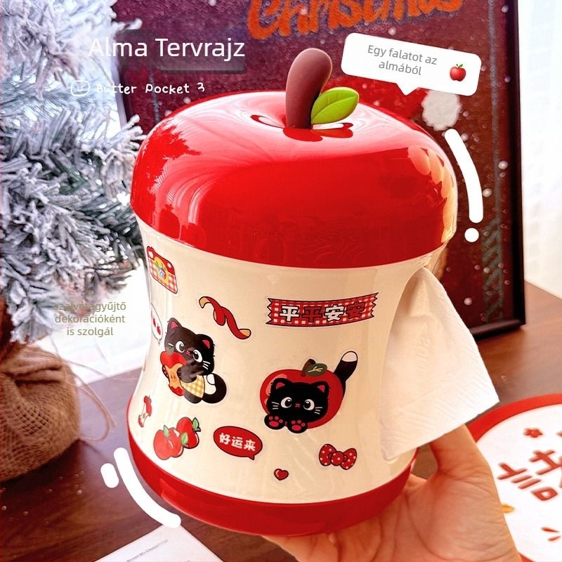 Apple Dopamine papírzsepi tartó, műanyag, alkalmas kihúzható zsebkendőkhöz, modern minimál stílus, modell -7045, nappaliba és fürdőszobába