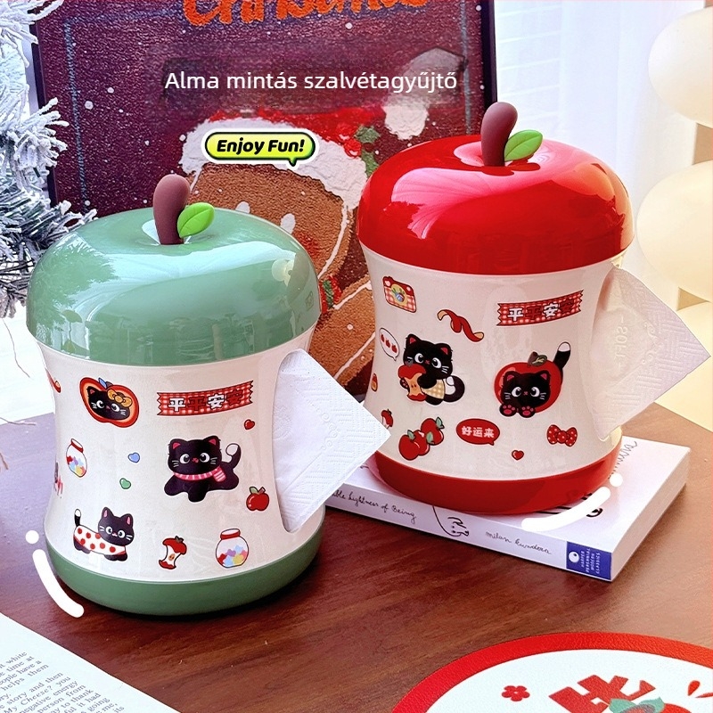 Apple Dopamine papírzsepi tartó, műanyag, alkalmas kihúzható zsebkendőkhöz, modern minimál stílus, modell -7045, nappaliba és fürdőszobába