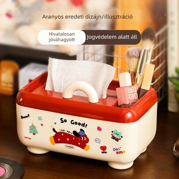 Asztali távirányító-tároló zsebkendő tartó — műanyag, modell Y11-3304, könnyű luxus, többfunkciós