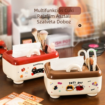 Asztali távirányító-tároló zsebkendő tartó — műanyag, modell Y11-3304, könnyű luxus, többfunkciós