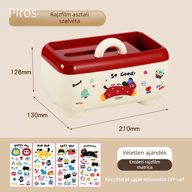 Asztali távirányító-tároló zsebkendő tartó — műanyag, modell Y11-3304, könnyű luxus, többfunkciós