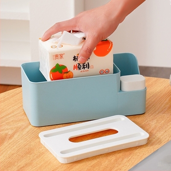 Műanyag zsebkendő tartó, vízálló és többfunkciós, kompatibilis a levehető papírzsebkendőkkel, modern minimalist design, alkalmas nappalira, autóra és fürdőszobára