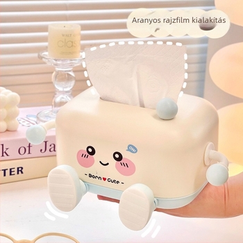 Asztali zsebkendő doboz aranyos rajzfilm kifejezéssel, multifunkciós telefonállvány, műanyag, modell 9021, autóban, nappaliban és fürdőszobában használható