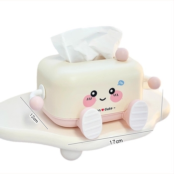 Asztali zsebkendő doboz aranyos rajzfilm kifejezéssel, multifunkciós telefonállvány, műanyag, modell 9021, autóban, nappaliban és fürdőszobában használható