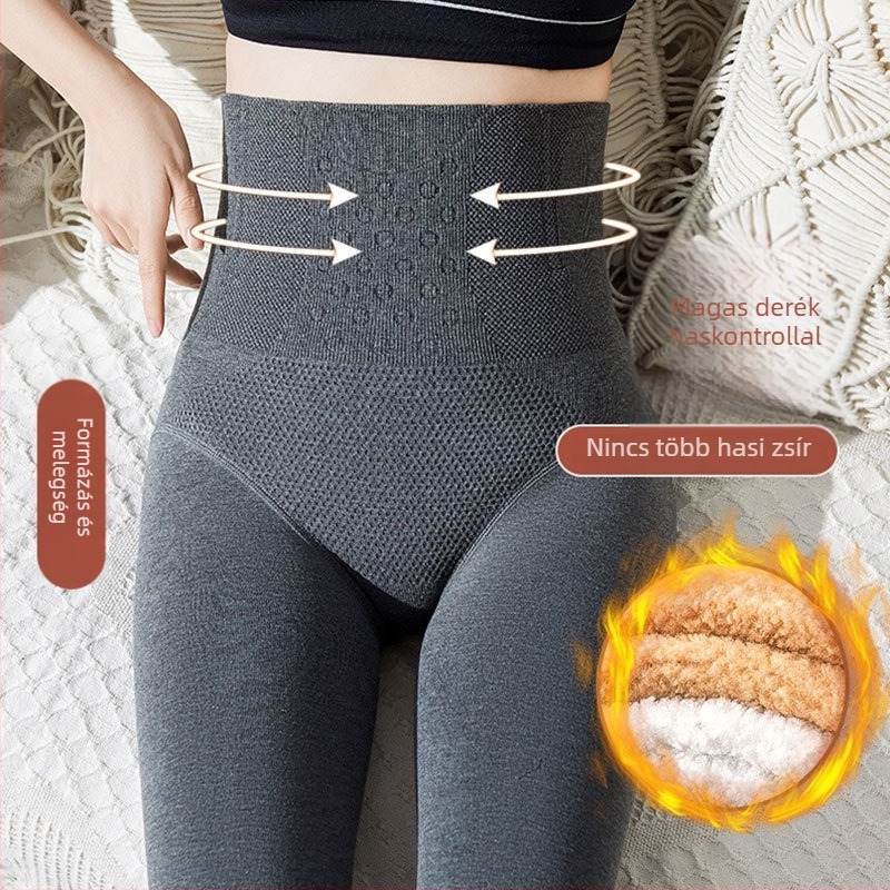 Magas derekú, halcsont mintázatú formázó leggings pamutbéléssel és fleece béléssel, vastagított, karcsúsító hatású, fenéket emelő, külső viseletre nőknak