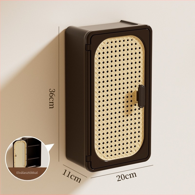 Fali tartó papírzsebkendő fürdőszobához, műanyag, négyszögletes alak, márka Orange words, stílus Új kínai stílus