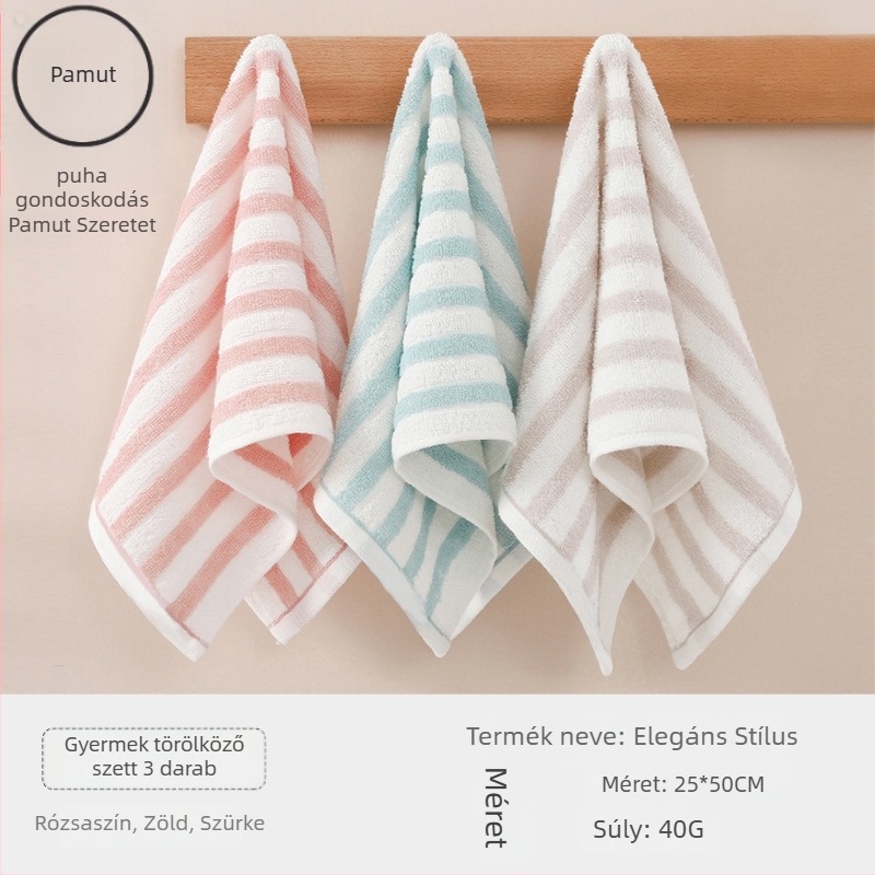 Gyerekek pamut arc törülközője, nedvszívó és puha (anyag: pamut; fonal: 100d; szövés: Plain weave; súly: 50 g alatt; kategória: törölköző/arc törülköző)