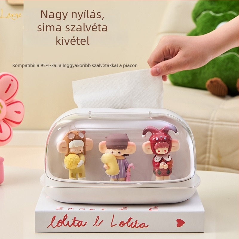 Multifunkcionális asztali zsebkendő-doboz, kivehető papírzsebkendővel, felületi telepítés, logónyomtatás, testreszabás elérhető