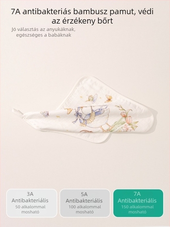 Négyszögletes baba törölköző arc az arcra és fürdéshez – Meijia bell, 70% viszkóz, 30% pamut, nedvszívó, uniszex, 0–6 éves korig