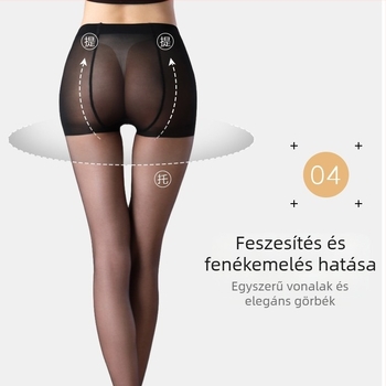Hölgyeknek szóló harisnyanadrág a derekán karcsúsítással és fenékemeléssel, légáteresztő hálós szerkezet, nylon, anti-szakadás
