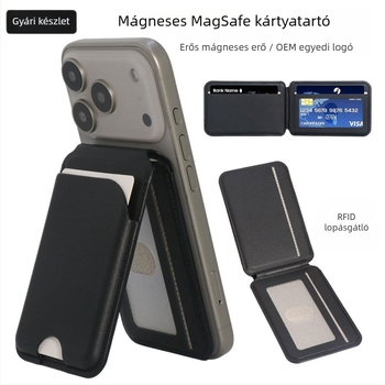 iPhone 17 Pro mágneses kártyatartó pénztárca MagSafe-csatlakozással – több szögben állítható