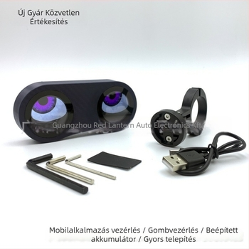 Kerékpár intelligens hátsó lámpa – Démon szemével, több kép, 5V töltés, vezérlés okostelefonról, fénykép készítés és feltöltés, több üzemmód, modell Bike-2s, 2 fényforrás, 200 lm