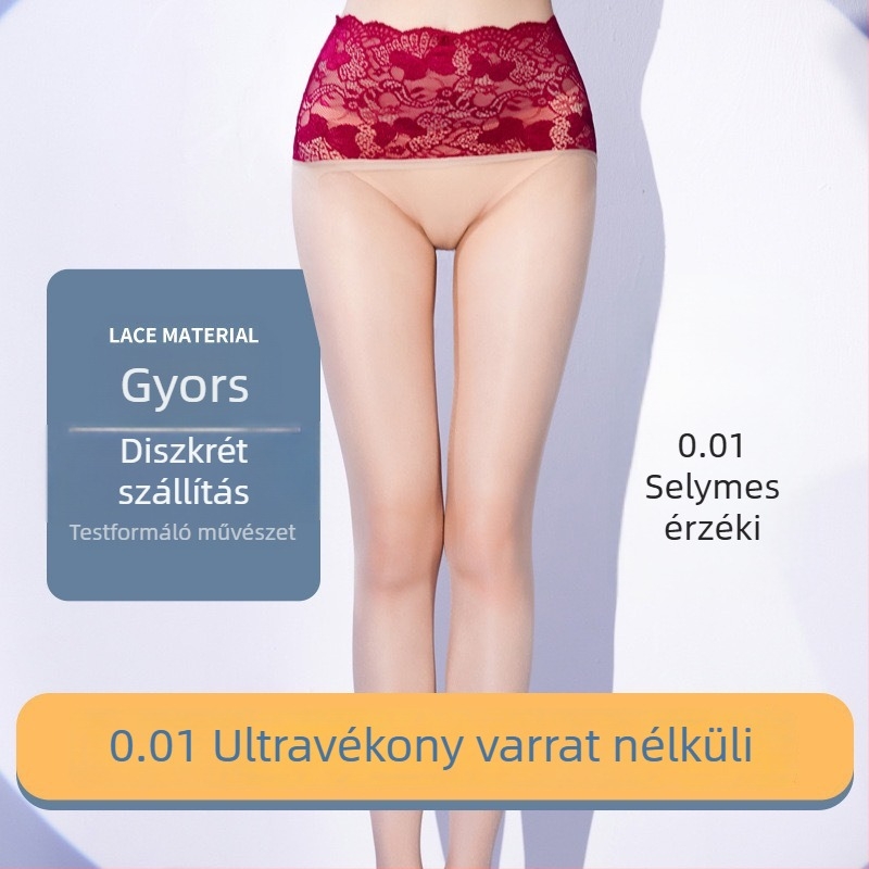 Varrásmentes harisnyanadrág, magas derekú, ultratékony vékony, csipkés, mély ágyékkal, selymes, láthatatlan nőknek