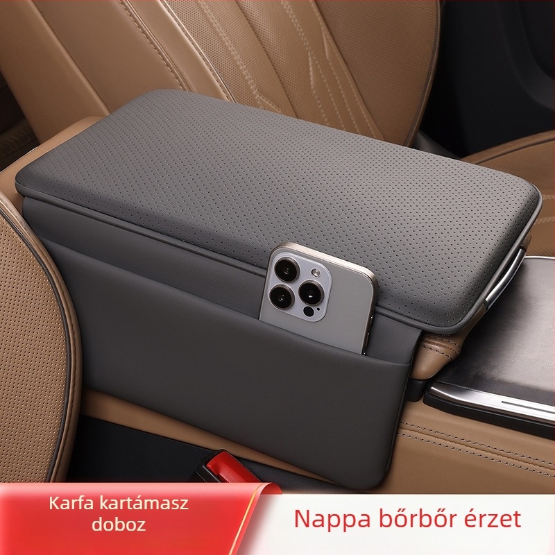 Autós könyöktámasz középső tároló párna – bőr, univerzális kompatibilitás, testreszabható