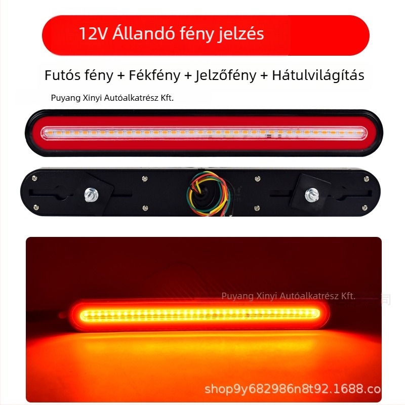 Kamion LED hátsó lámpa – Modell 140-2, fényvezető csatorna, tolatófény és féklámpa