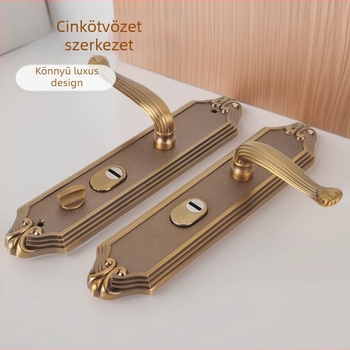 Ajtózáras kilincs, cink ötvözet, modell 8810, függő szerelés, fényes luxus stílus, biztonsági/bejárati/belso/építészeti ajtókhoz