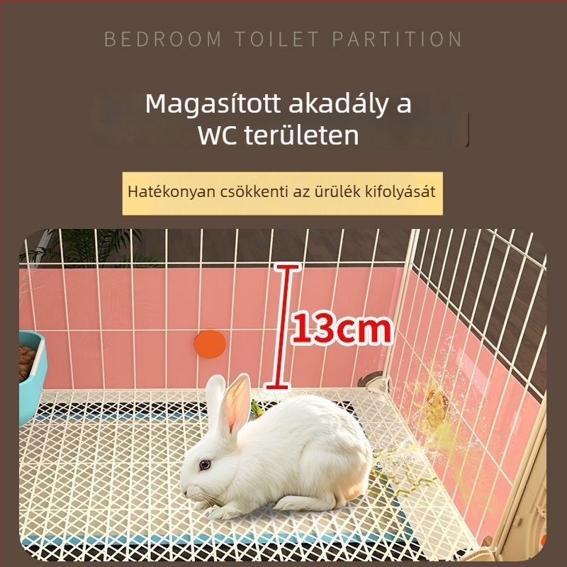 Nyúlketrec integrált vizelettoalettel, nagy belső odú háziállatok számára (nyúl, törpenyúl, tengerimalac és hörcsög) — műanyag, odú háziállatok számára, gyártói közvetlen testreszabás határokon átívelő kereskedelemhez, kizárólagos határokon átívelő ellátás