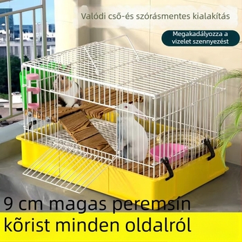 Fából készült nyúlketrec beltéri használatra, luxus dizájn, fészek-stílusú tartósság, anti-ürítés funkció