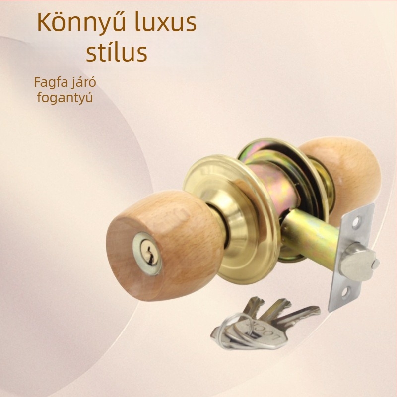 Bükkfa golyózár beltéri ajtókhoz, univerzális, modell: Beech ball lock, középtávolság 60/70, stílus: új kínai stílus
