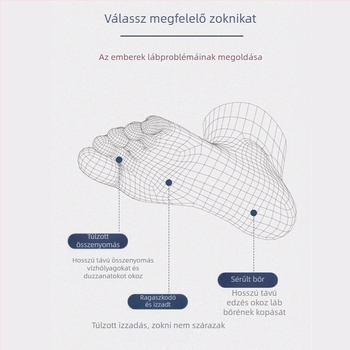 Ötujjas zokni, csíkos minta, rövid fazon, nedvszívó, szagellenálló, poliészter-pamut