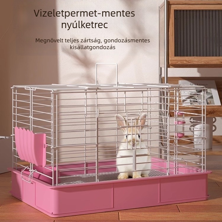 Luxus belső nyúlketrec, extralarge méret, fröccsenés elleni védelem, kifejezetten nyulak számára.