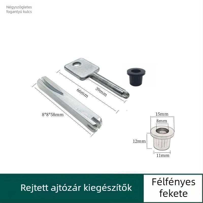 Rejtett ajtózár vészkulccsal, egyoldali zárhengerrel, rozsdamentes testtel, modell 556, beltéri ajtókhoz (fa/fém)